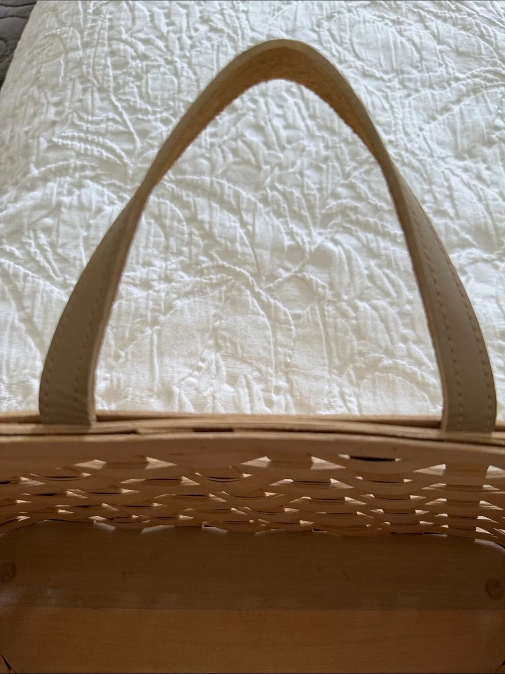 Longaberger Beige Woven Hanging Basket
